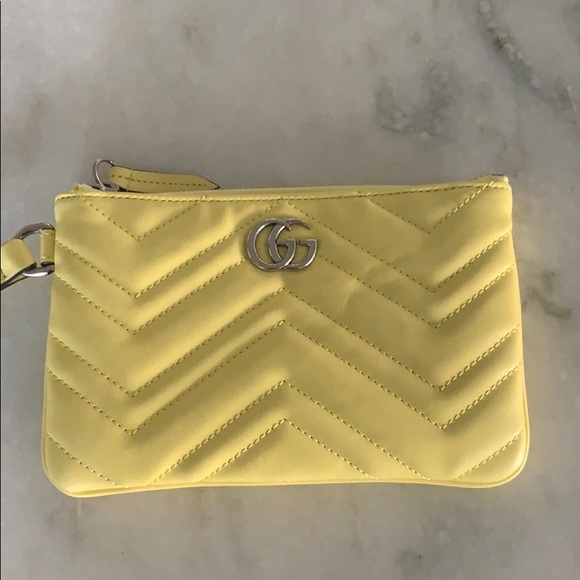 Gucci Handbags - Gucci Marmont Yellow Pastel Wristlet NEW